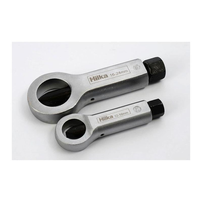 Hilka Tools Nut Bolt Splitter Set 12-24mm Rusted Nut Remover Chrome Vanadium Blades 2 Pieces Silver