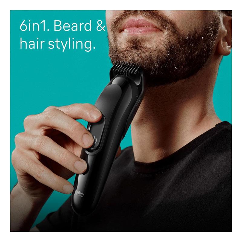 Braun Series 3 6-In1 All-In-One Style Men Grooming Kit Beard Trimmer Hair Clipping & More Ultra-Sharp Blade Washable Heads Black Secondary image