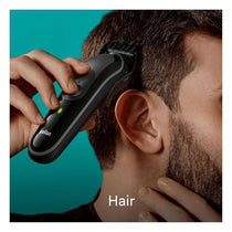Braun Series 3 6-In1 All-In-One Style Men Grooming Kit Beard Trimmer Hair Clipping & More Ultra-Sharp Blade Washable Heads Black
