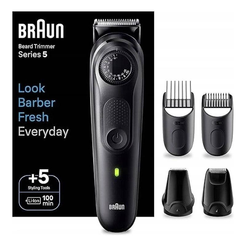 Braun Series 5 Electric Beard Trimmer 40 Length Settings 5 Accessories Ultra Sharp Blade Waterproof Black