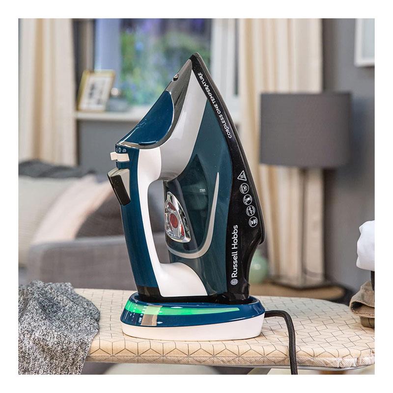 Russell Hobbs Cordless One Temperature Steam Iron Ceramic Soleplate 2600W 350ml Water Tank Blue/White Secondary image