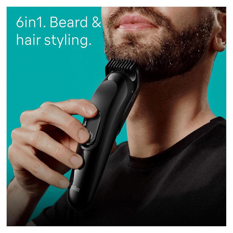 Braun Series 3 6-In1 All-in-One Style Kit Male Grooming Beard & Precision Trimmer Hair Clippers Lifetime Sharp Blades Black Secondary image