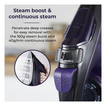 Tower CeraGlide Ultra Speed Iron Ceramic Soleplate Variable Steam Function 2600W Purple