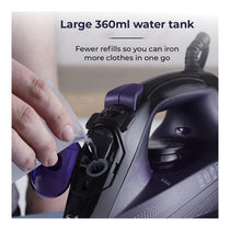 Tower CeraGlide Ultra Speed Iron Ceramic Soleplate Variable Steam Function 2600W Purple