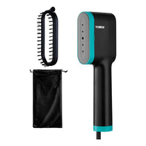 Tower Digital Handheld Garment Steamer Ceraglide Ceramic Soleplate Brush Attachment 1400W Black & Teal