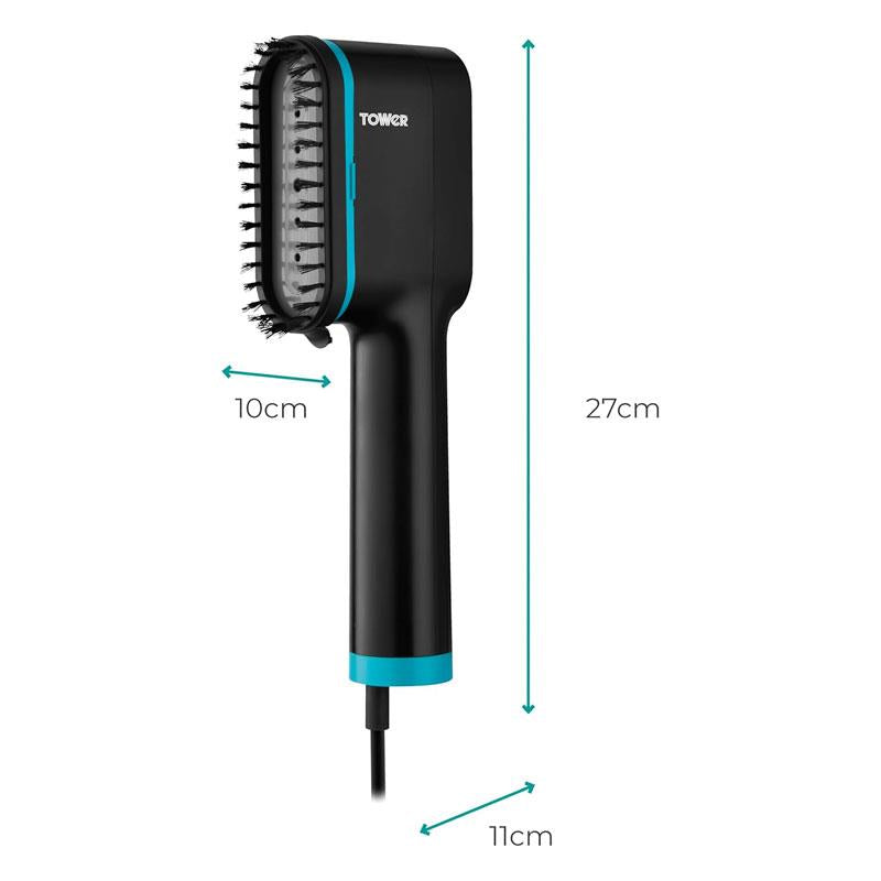 Tower Digital Handheld Garment Steamer Ceraglide Ceramic Soleplate Brush Attachment 1400W Black & Teal