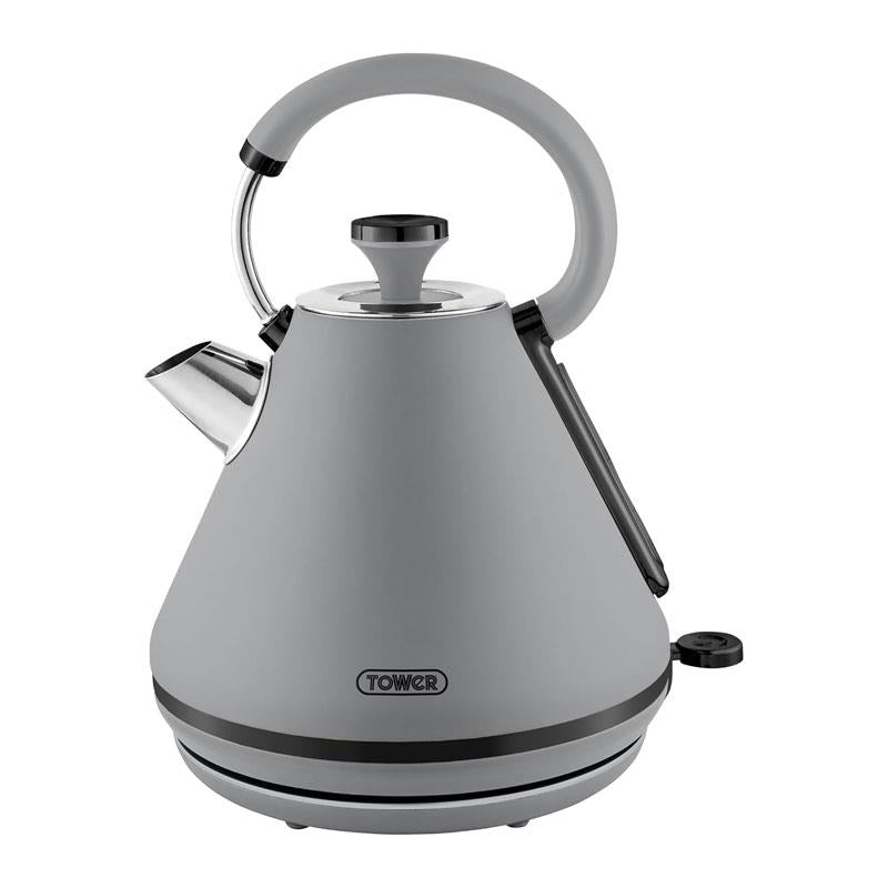 Tower Sera Pyramid Kettle Smoked Black Trim 3000W 1.7 Litre Grey Main image