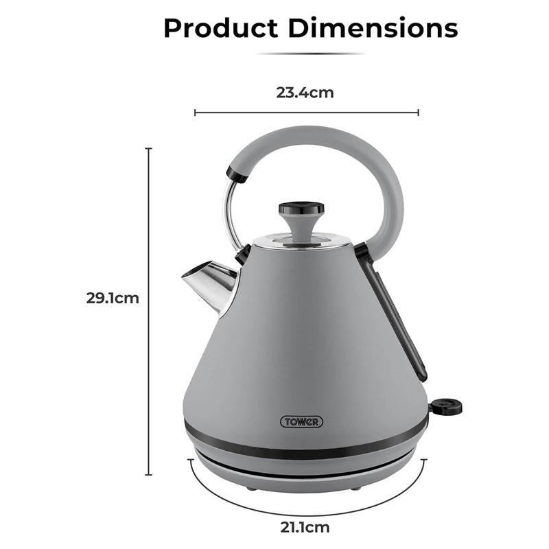 Tower Sera Pyramid Kettle Smoked Black Trim 3000W 1.7 Litre Grey Secondary image