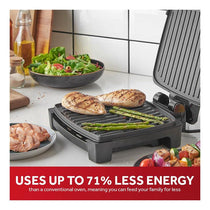 George Foreman Immersa Medium Electric Grill Toastie Panini Hot Plate BBQ Removable Control Panel Dishwasher Safe 1300W Black