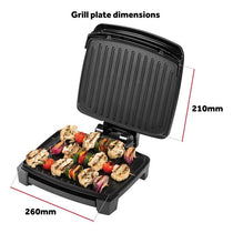George Foreman Immersa Medium Electric Grill Toastie Panini Hot Plate BBQ Removable Control Panel Dishwasher Safe 1300W Black