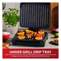 George Foreman Immersa Medium Electric Grill Toastie Panini Hot Plate BBQ Removable Control Panel Dishwasher Safe 1300W Black