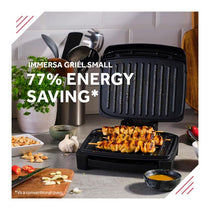 George Foreman Immersa Small Electric Grill Toastie Panini Hot Plate BBQ Removable Control Panel Dishwasher Safe 1100W Black