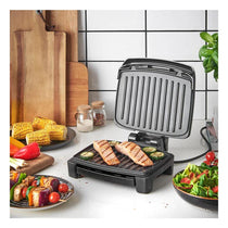 George Foreman Immersa Small Electric Grill Toastie Panini Hot Plate BBQ Removable Control Panel Dishwasher Safe 1100W Black