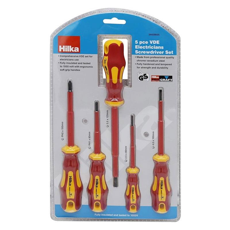 Hilka Tools VDE Electricians Screwdriver Set 5 Piece