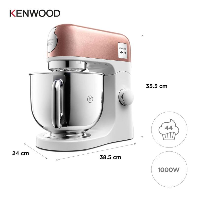 Kenwood kMix Editions Stand Mixer Kitchen Machine Stainless Steel Bowl 1000W 5 Litres 3 Piece Patisserie Set Splash Guard Apricot Pink Secondary image