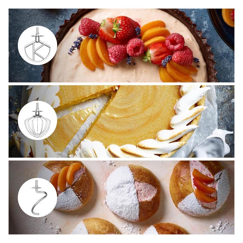 Kenwood kMix Editions Stand Mixer Kitchen Machine Stainless Steel Bowl 1000W 5 Litres 3 Piece Patisserie Set Splash Guard Apricot Pink