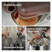 Kenwood kMix Editions Stand Mixer Kitchen Machine Stainless Steel Bowl 1000W 5 Litres 3 Piece Patisserie Set Splash Guard Apricot Pink