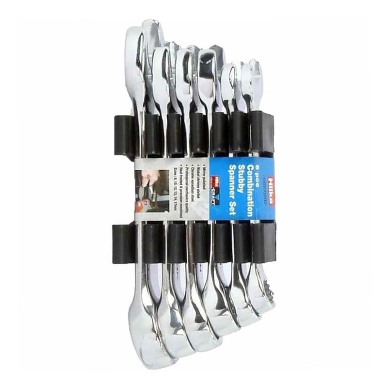 Hilka Tools Combi Stubby Spanner Set Metric Chrome Vanadium Steel 6 Piece Secondary image