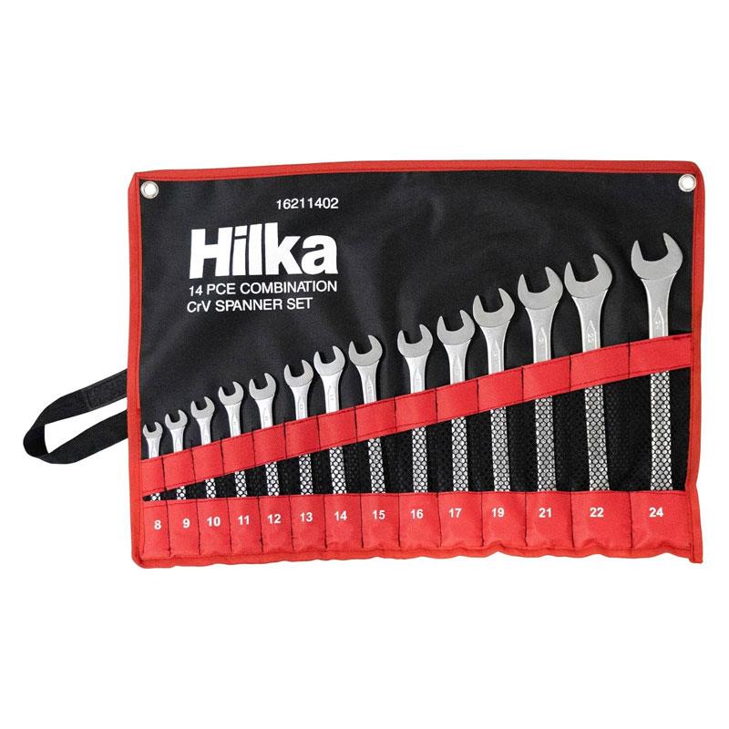 Hilka Tools Combination Spanner Set 14 Piece In Pouch Metric