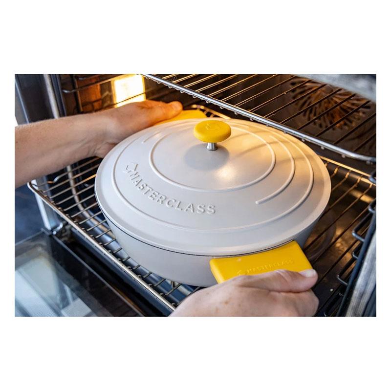 MasterClass Casserole Handle Cover Set 3 Piece Yellow Silicone Assist Handle Holder