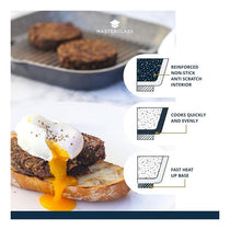 MasterClass Cast Aluminium Grill Pan Induction-Safe With Folding Handle 24cm Grey/Black