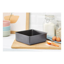 MasterClass Non-Stick Square Loose Base Deep Cake Pan Baking Tray 20cm PTFE PFOA BPA Free Carbon Steel Grey