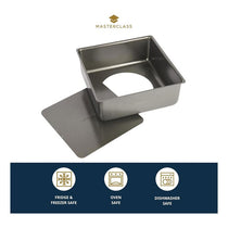 MasterClass Non-Stick Square Loose Base Deep Cake Pan Baking Tray 20cm PTFE PFOA BPA Free Carbon Steel Grey