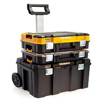 Dewalt TSTAK 2.0 Mobile Box Bundle With Organiser Cases & Deep Wheeled Storage Box Yellow/Black