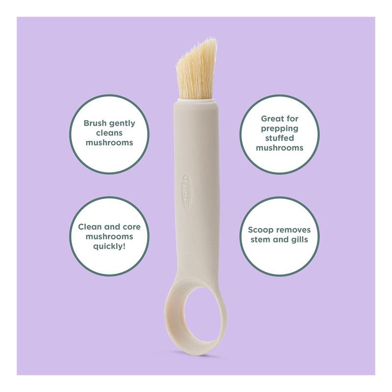Chef'n 2-In-1 Shroombrush Mushroom Brush And Corer Vegetable Gadget Taupe