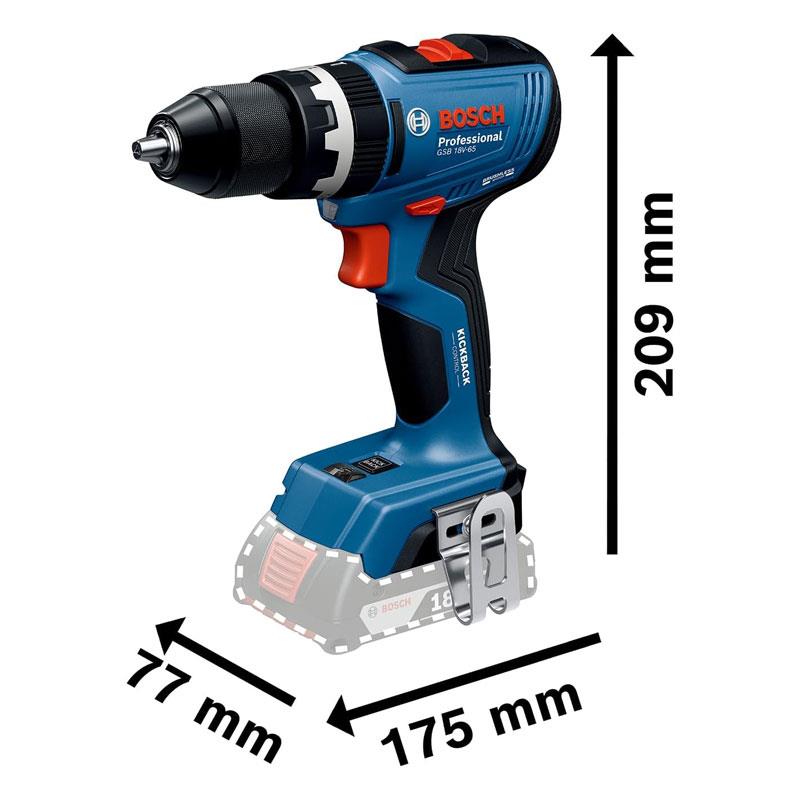 Bosch Professional GSB 18V-65 18V Brushless Cordless Impact Drill Driver Body Only Secondary image