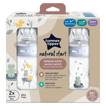 Tommee Tippee Closer To Nature Baby Bottles Slow Flow Breast-Like Teat Anti-Colic Valve 260ml Pack of 2 Assorted