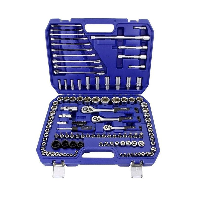 Blue Spot Tools 1/4 Inch 3/8 Inch & 1/2 Inch Metric & SAE Socket & Spanner Set 120 Piece