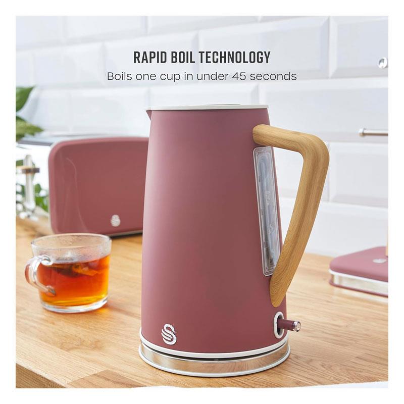 Swan Nordic Cordless Jug Kettle Fast Boil Overheat Protection Soft Touch Handle 3000W 1.7 Litres Fuchsia Rose Secondary image