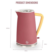 Swan Nordic Cordless Jug Kettle Fast Boil Overheat Protection Soft Touch Handle 3000W 1.7 Litres Fuchsia Rose