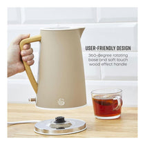 Swan Nordic Cordless Jug Kettle Fast Boil Overheat Protection Soft Touch Handle 3000W 1.7 Litres Oatmeal White