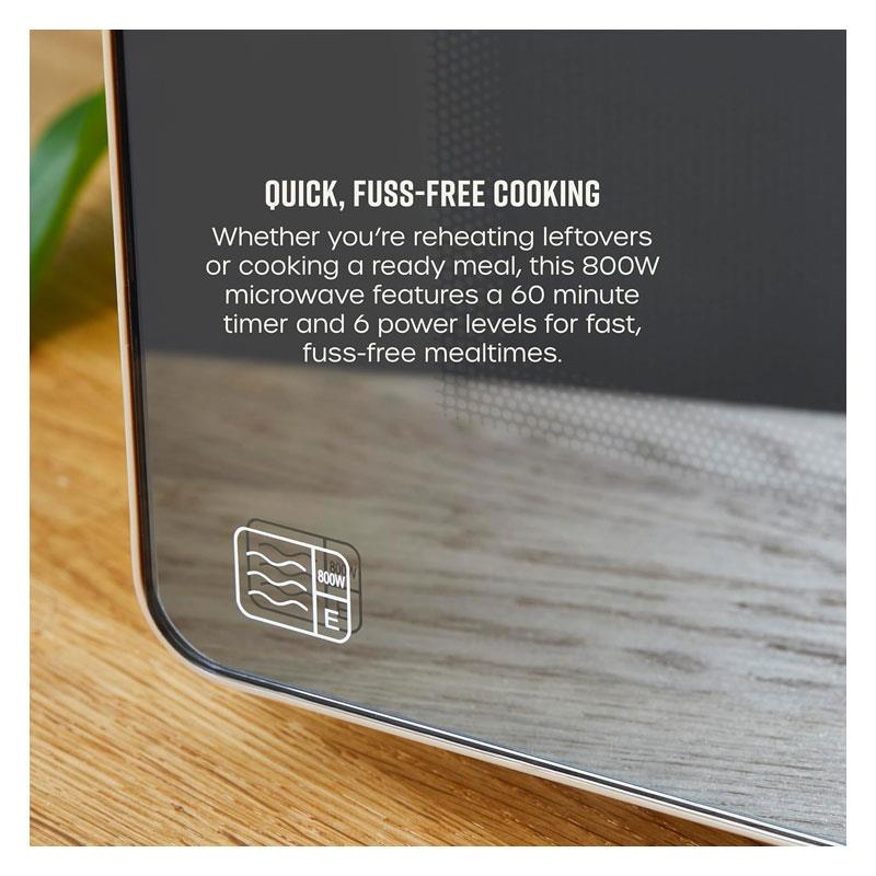 Swan Nordic Digital Microwave 6 Power Settings 60 Minute Timer LED Display Defrost Mode 800W 20 Litres Oatmeal