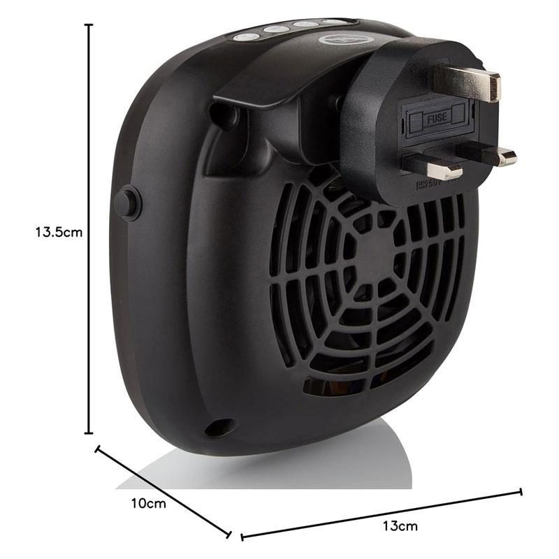 Swan Plug-In Fan Heater 700W 12 Hour Timer LED Display Overheat Protection 2 Fan Speeds 15C - 30C Ranges Black