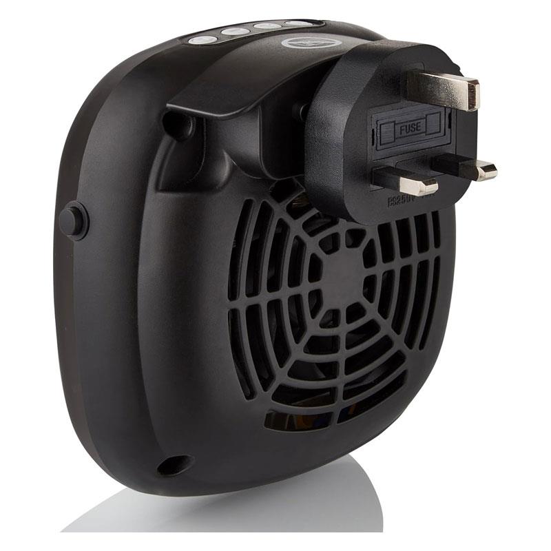 Swan Plug-In Fan Heater 700W 12 Hour Timer LED Display Overheat Protection 2 Fan Speeds 15C - 30C Ranges Black