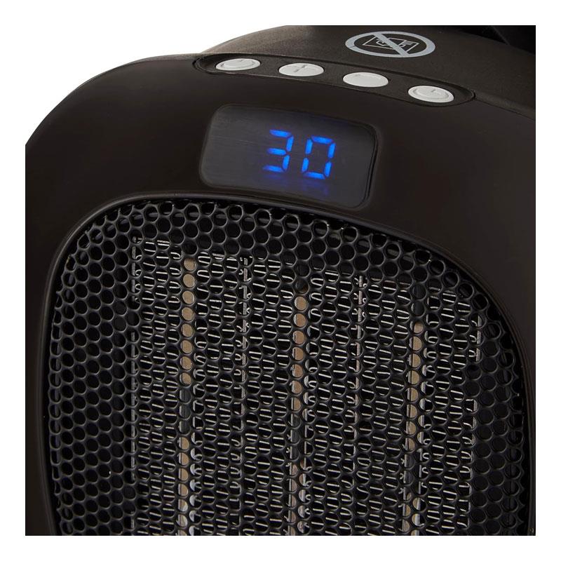 Swan Plug-In Fan Heater 700W 12 Hour Timer LED Display Overheat Protection 2 Fan Speeds 15C - 30C Ranges Black