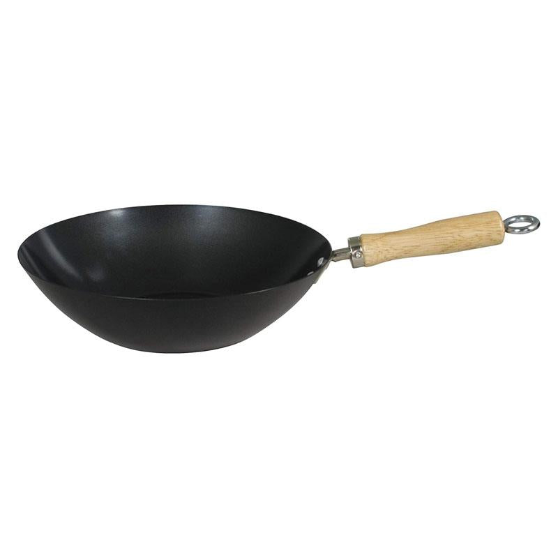 Dexam 12Inch/30cm Standard Gauge Non-Stick Carbon Steel Wok Black