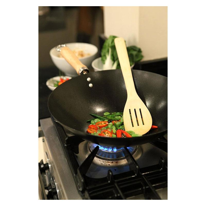Dexam 12Inch/30cm Standard Gauge Non-Stick Carbon Steel Wok Black
