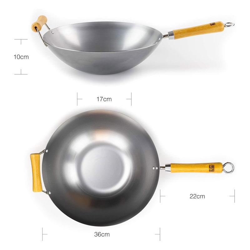 School of Wok 14Inch/36cm Uncoated Carbon Steel Wok Silver Secondary image