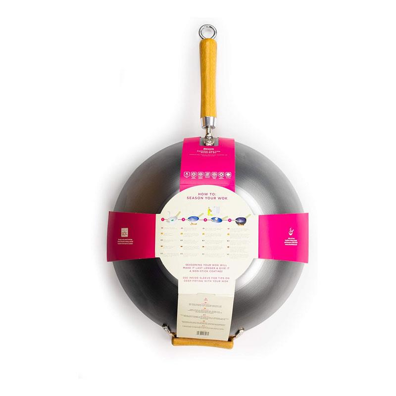 School of Wok 14Inch/36cm Uncoated Carbon Steel Wok Silver
