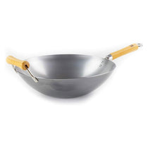 School of Wok 14Inch/36cm Uncoated Carbon Steel Wok Silver