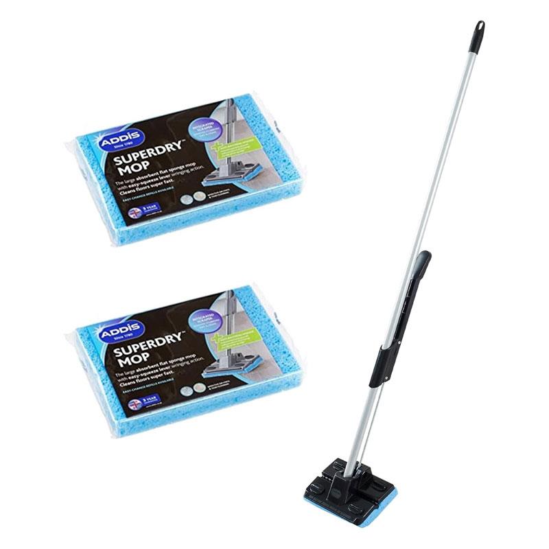 Addis Superdry Sponge Floor Mop & Refill Black Metallic Main image
