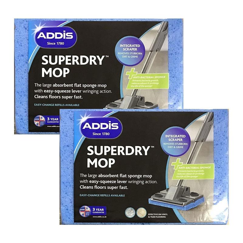 Addis Superdry Sponge Floor Mop & Refill Black Metallic