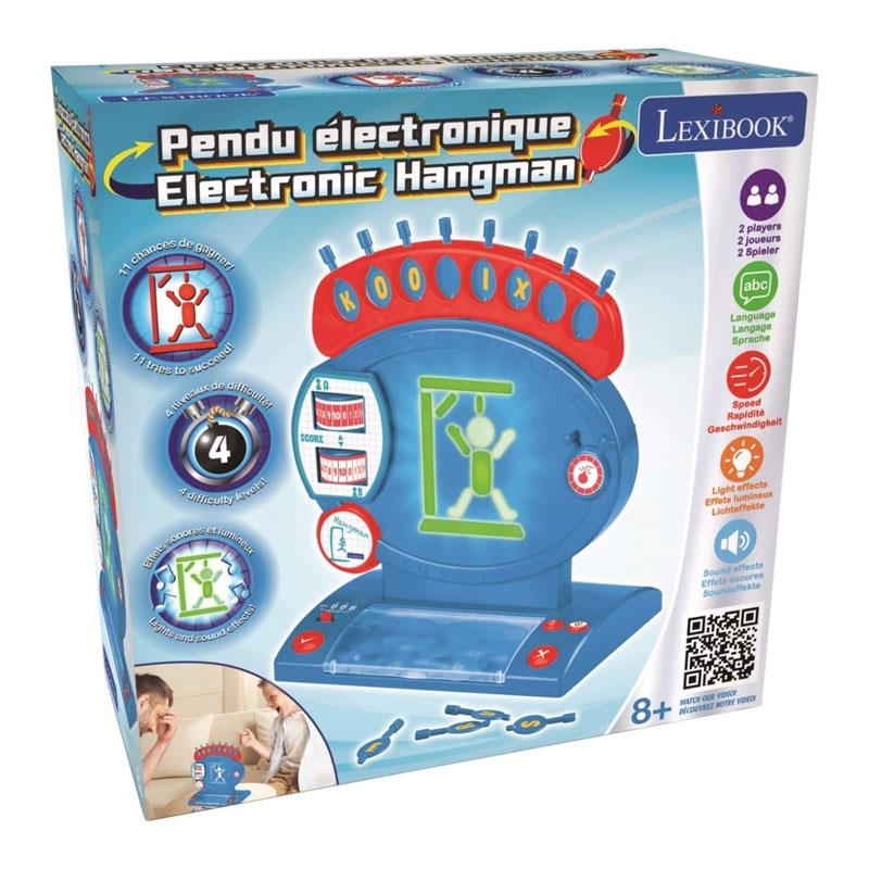 Lexibook Electronic Hangman With Light & Sound Effects Spelling And Vocabulary Family Board Game 2 Players Blue/Red