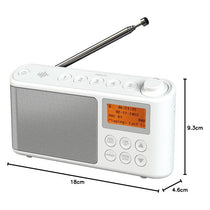 i-box Spectrum DAB/DAB+/FM Portable Radio 3W Stereo Large LCD Display USB Charging 15H Playback Mains Or Battery Powered White