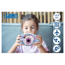 Lexibook Frozen 4-In-1 Childrens Digital Camera With Photo And Video Function Games 32GB SD Card Purple
