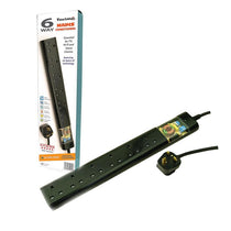 Tacima 6 Way Mains Conditioner And Advanced Surge Protection System UK Plug 2M Cable Black